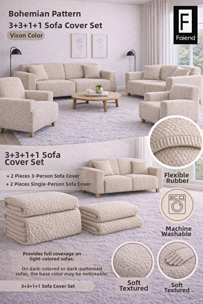 Faiend Bohemian Pattern Jacquard 3 3 1 1 Elastic Sofa Cover |   Elastic Sofa ...