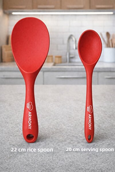 Hilamingo Home 2-Piece Silicone Kitchen Utensil Set; 1 Piece of Rice Spoon, 1...