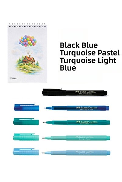 kitapsev A6 Notepad and Faber Broadpen 0.8 Ballpoint Pen Set