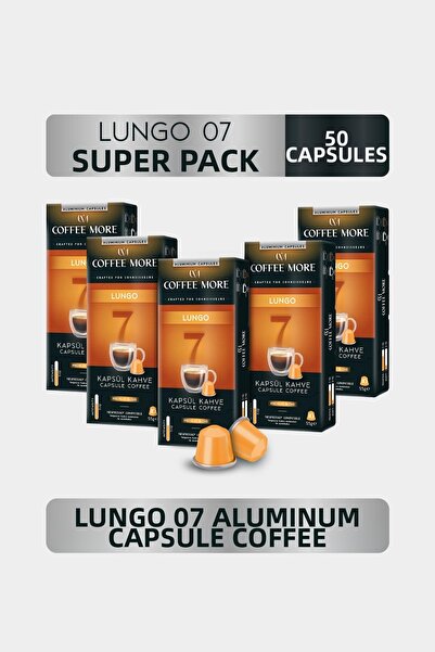 C.M Coffee More 7 Lungo Capsule Coffee 10 X 5 Packs (50 Pieces) Nespresso Com...