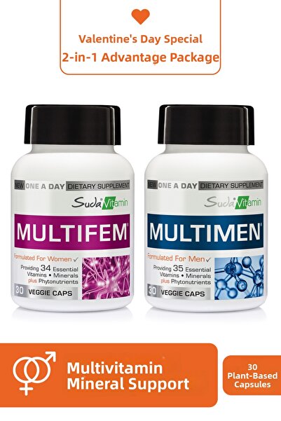 Suda Vitamin Multimen Multivitamin 30 Capsules + Multifem Multivitamin 30 Cap...