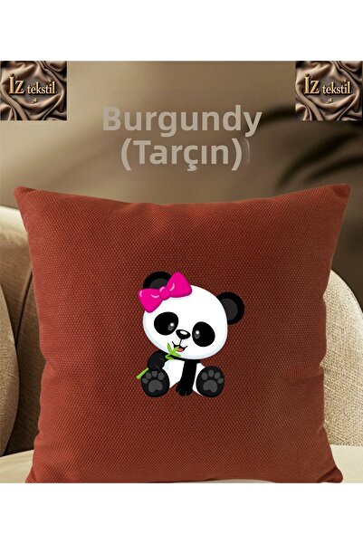 İZ WORTH WEARİNG Panda Illustrated Mosaic Patterned Cinnamon Colored Kirlent ...