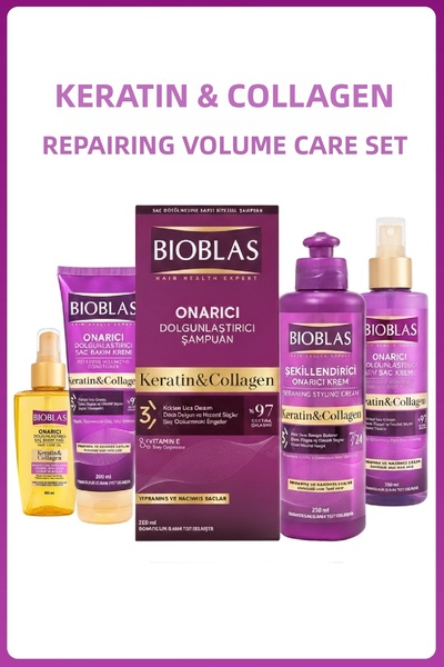 Bioblas Set complet de îngrijire pentru repararea cu cheratina și colagen
