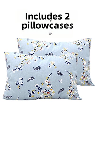 carwen home tekstil Ranfors Cotton Pillowcase Blue Ethnic Pattern