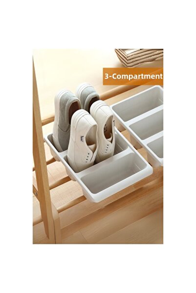 Generic Brand Organizator de pantofi în dulap cu 3 compartimente, organizator...