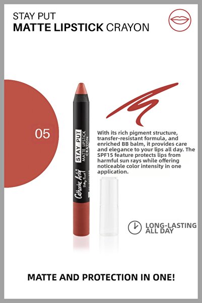 Catherine Arley Stay Put Matte Lipstick Crayon 05 Bliss 1233 Stay Put Matte L...