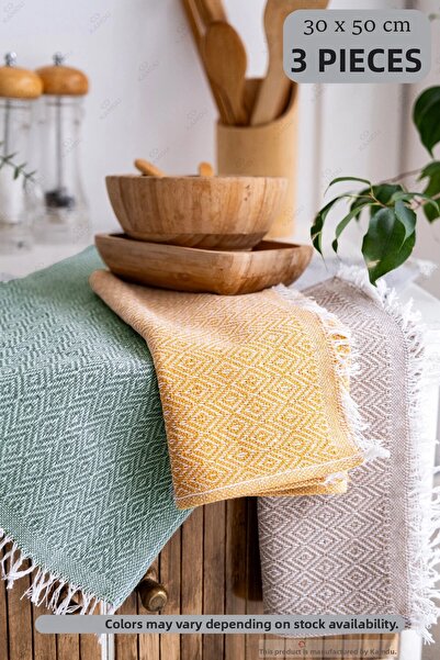 Embays 3 pieces 30x50cm diamond patterned kitchen drying napkin, presentation...