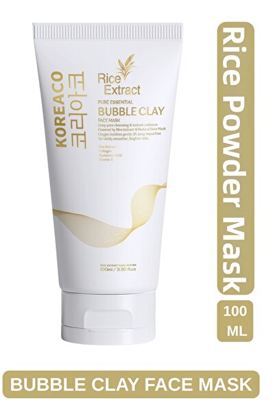 KOREACO قناع الطين الفقاعي المعجزة بخلاصة الأرز للوجه |   قناع الوجه الرغوي ا...