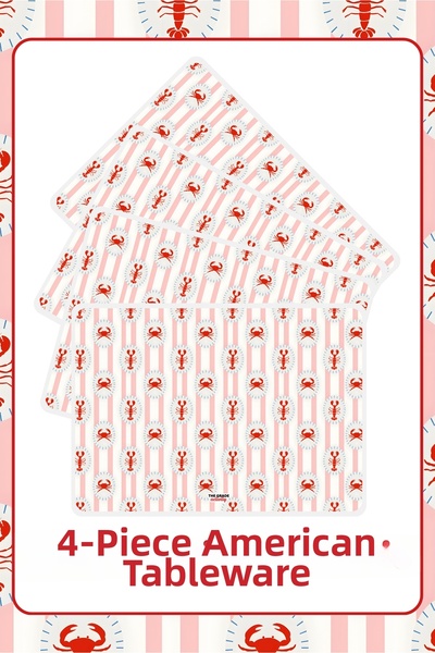 The Grade American Service Set of 4 Marine Themed Plate Mats Stain Resistant ...