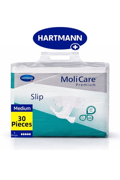 Hartmann Molicare Premium Slip Medium 30 Pieces Adult Patient Diapers with Wa...