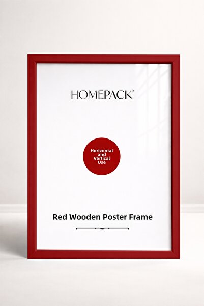 HOMEPACK 40X60 CM Ramă pentru poster cu ramă din lemn roșu, ramă goală, RED-F...