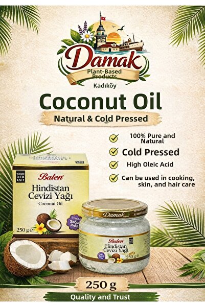 Damak Gıda زيت جوز الهند 250 جرام