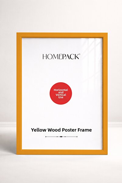 HOMEPACK 35X50 CM Rama pentru poster cu rama din lemn galben, rama goala, GAL...
