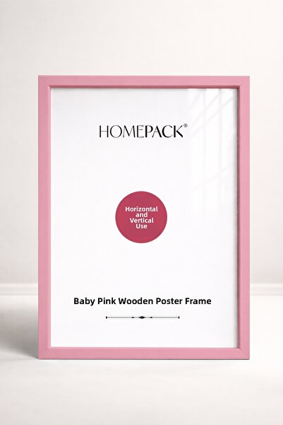 HOMEPACK 40X50 CM Ανοιχτό ροζ ξύλινο πλαίσιο αφίσας, κενό πλαίσιο, ΑΝΟΙΧΤΟ ΡΟ...
