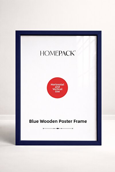 HOMEPACK 25X35 CM Синя дървена рамка за плакат, празна рамка, BLUE-FRAME-25X35