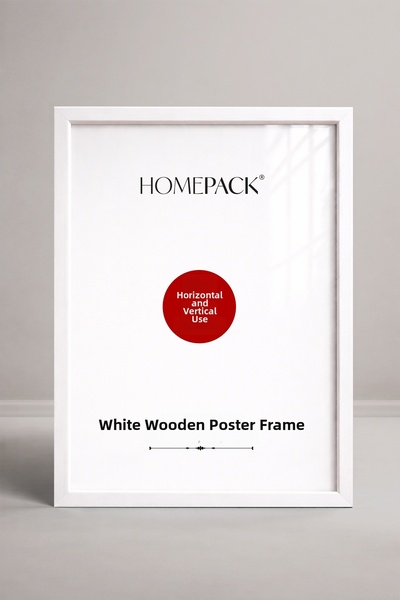 HOMEPACK 30X40 cm White Wooden Framed Poster Frame, Blank Frame, White-Frame-...