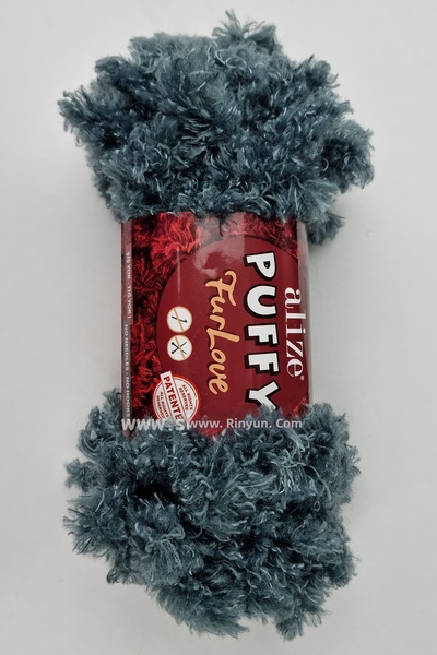 Alize Puffy FurLove Fir de tricotat cu ață, 87-Gri cărbune