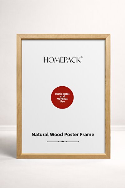 HOMEPACK 20X30 CM Ramă pentru poster din lemn natural, ramă goală, CADRU DE L...