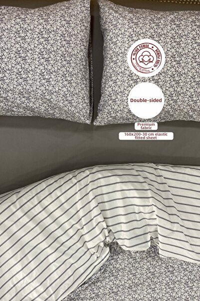 sutra Dream Series 100% Cotton Luxury Poplin Double Fitted Sheet Set