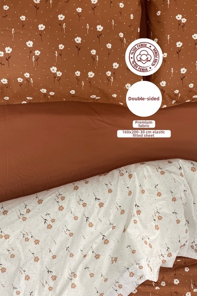 sutra مجموعة ملاءات سرير مطاطية فاخرة من سلسلة دريم، مصنوعة من قطن 100%، مزدو...