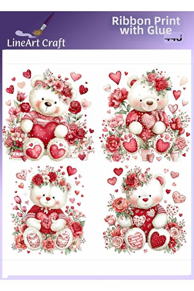 LİNEART Iron-On Rubon Transfer Printing & Fabric Transfer No:Rb448-30X30Cm