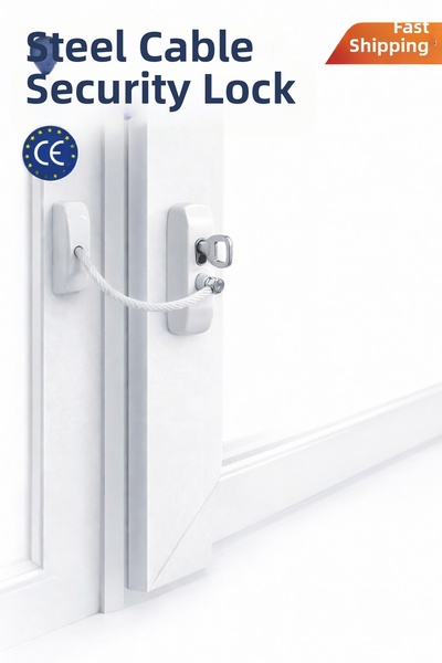 Vi Caro قفل أمان للأطفال مصنوع من حبل فولاذي أبيض سلكي من مادة PVC