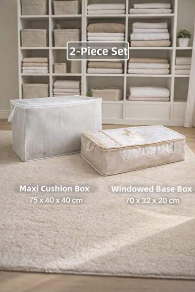 PONÇİK BEBEK Maxi Pillow Storage Bag Large Size & Windowed Base Storage Bag U...