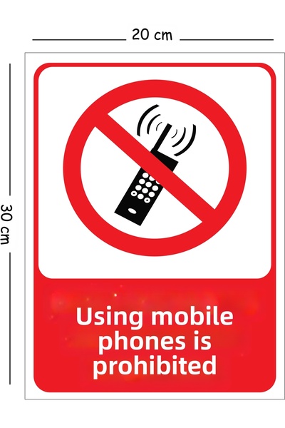Mayeka Metal Mobile Phone Use Prohibited 20X30 cm A4 Warning Business Safety ...