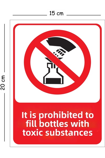 Mayeka Metal Poisonous Substances Are Prohibited in Bottles 15X20 cm Warning ...