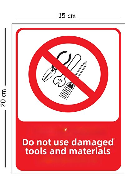 Mayeka Metal Warning Sign: Using Defective Tools and Equipment 15X20 cm Warni...