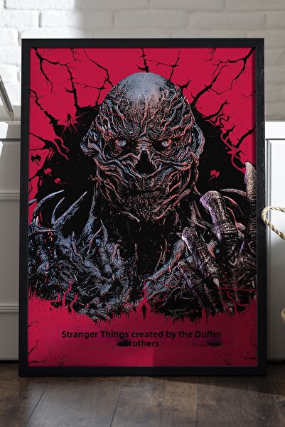 Duvarda Αφίσα Stranger Things με μαύρο ξύλινο πλαίσιο, διακοσμητικός πίνακας ...