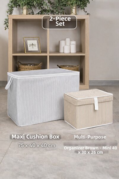 PONÇİK BEBEK Maxi Pillow Storage Box Large & Mini Size Box for Organizing and...