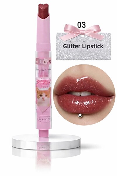 magic casa Glitter Lipstick 03 – Moisturizing, Glossy Glass Look, Plump Lip E...
