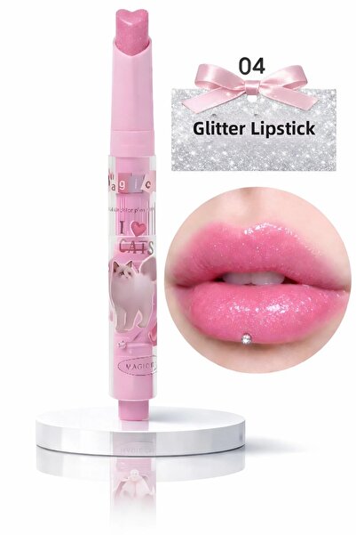 magic casa Glitter Lipstick 04 – Moisturizing, Glossy Glass Look, Plump Lip E...
