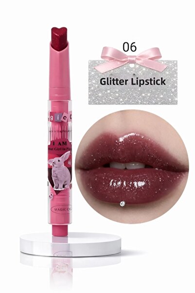magic casa Glitter Lipstick 06 – Moisturizing, Glossy Glass Look, Plump Lip E...