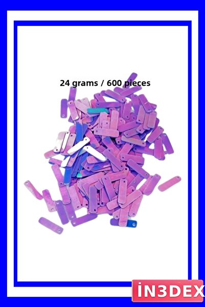 İN3DEX رقائق التطريز بالدانتيل الأرجواني 15x5 ملم مقطوعة بالليزر 600 قطعة