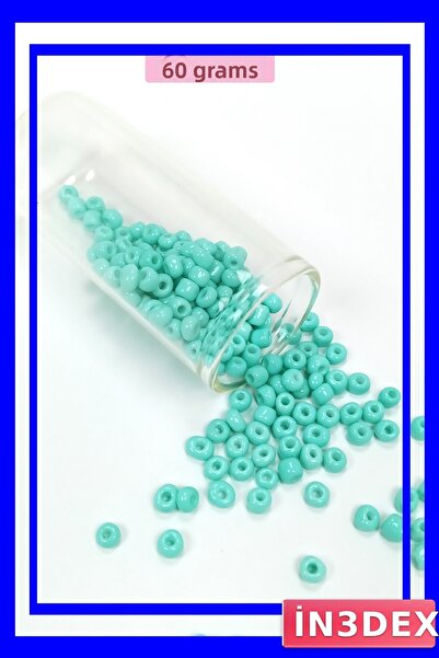 İN3DEX خرز زجاجي مصبوب بلون أخضر فاتح قطره 4 مم 60 جرام