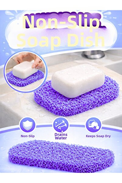 BEYLİNİ Soap Mat Mold Soap Holder Pvc Curly Non-Slip Sink Bathroom Kitchen So...