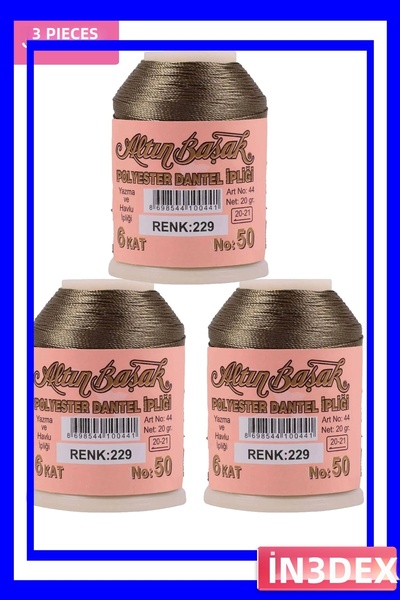 İN3DEX Lace and Embroidery Thread 20 Grams Pack of 3