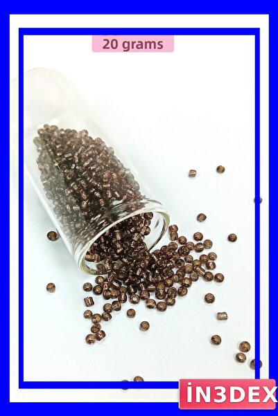 İN3DEX خرز زجاجي مصبوب 3 مم، 20 جرام، شفاف متعدد الألوان بني