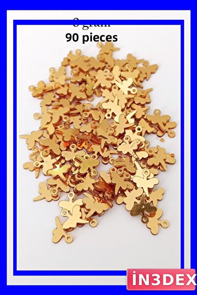 İN3DEX مجموعة رقائق بليكسي ذهبية اللون 90 قطعة