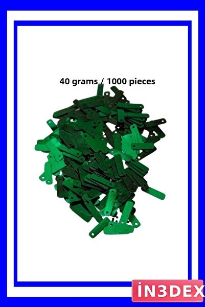 İN3DEX رقائق دانتيل خضراء داكنة 15×5 مم مقطوعة بالليزر 1000 قطعة