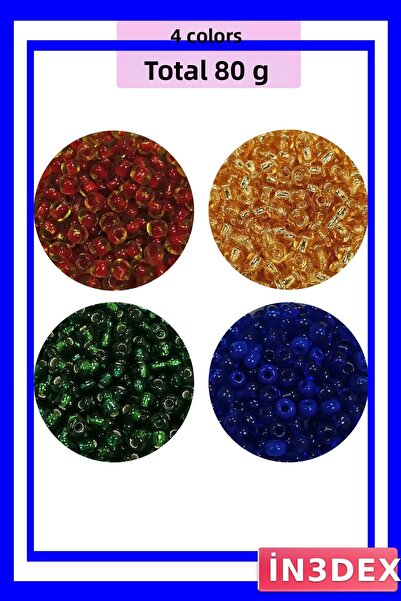 İN3DEX خرز زجاجي مصبوب بسمك 3 مم، 4 خيارات ألوان مختلفة