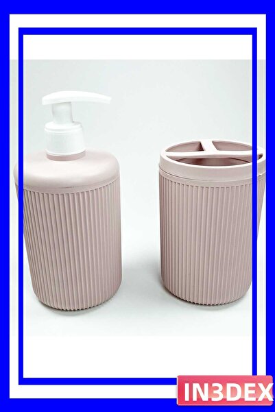 İN3DEX Powder Colored Bath Soap Dish and Toothbrush Holder Set