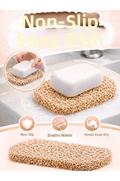 BEYLİNİ Soap Mat Mold Soap Holder Pvc Curly Non-Slip Sink Bathroom Kitchen So...
