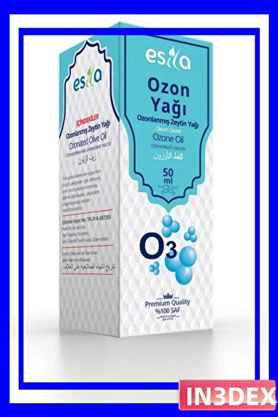 İN3DEX زيت زيتون معالج بالأوزون 50 مل منتج للعناية