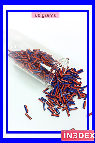 İN3DEX خرز قطع الأنابيب الطويلة بقطر 2 مم وطول 10 مم 60 جرام