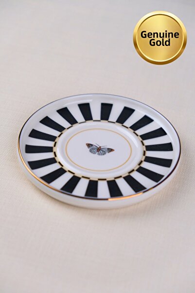 tabakevi Tabak Evi Porcelain Butterfly Collection Gold Gilded Tea Plate 11.8c...
