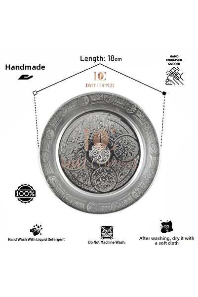 DMT COPPER HOME 18 cm 9 Pcs 430 Quality Chrome Steel Round Serving Plate - St...