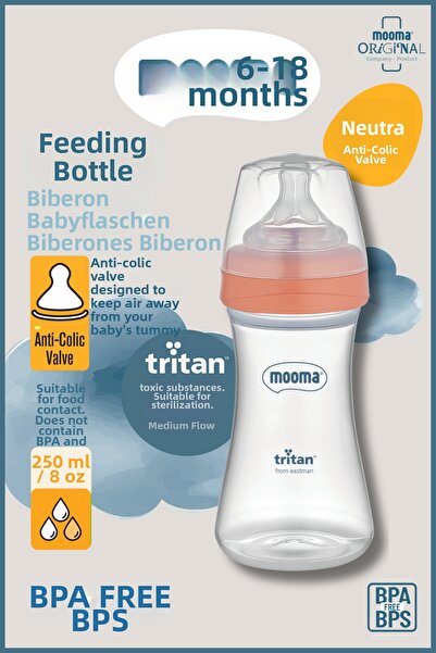 MOOMA نيوترَا أنتيكوليك تريتان ™   زجاجة رضاعة 250 مل للأطفال من 6 إلى 18 شهر...